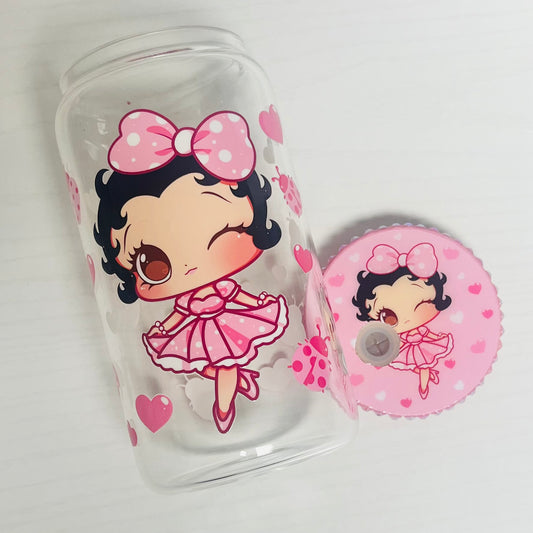 Pink Boop Glass Cup